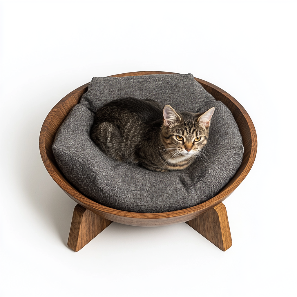 Pylos Elevated Solid Wood Cat Bed
