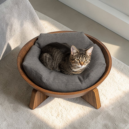 Pylos Elevated Solid Wood Cat Bed