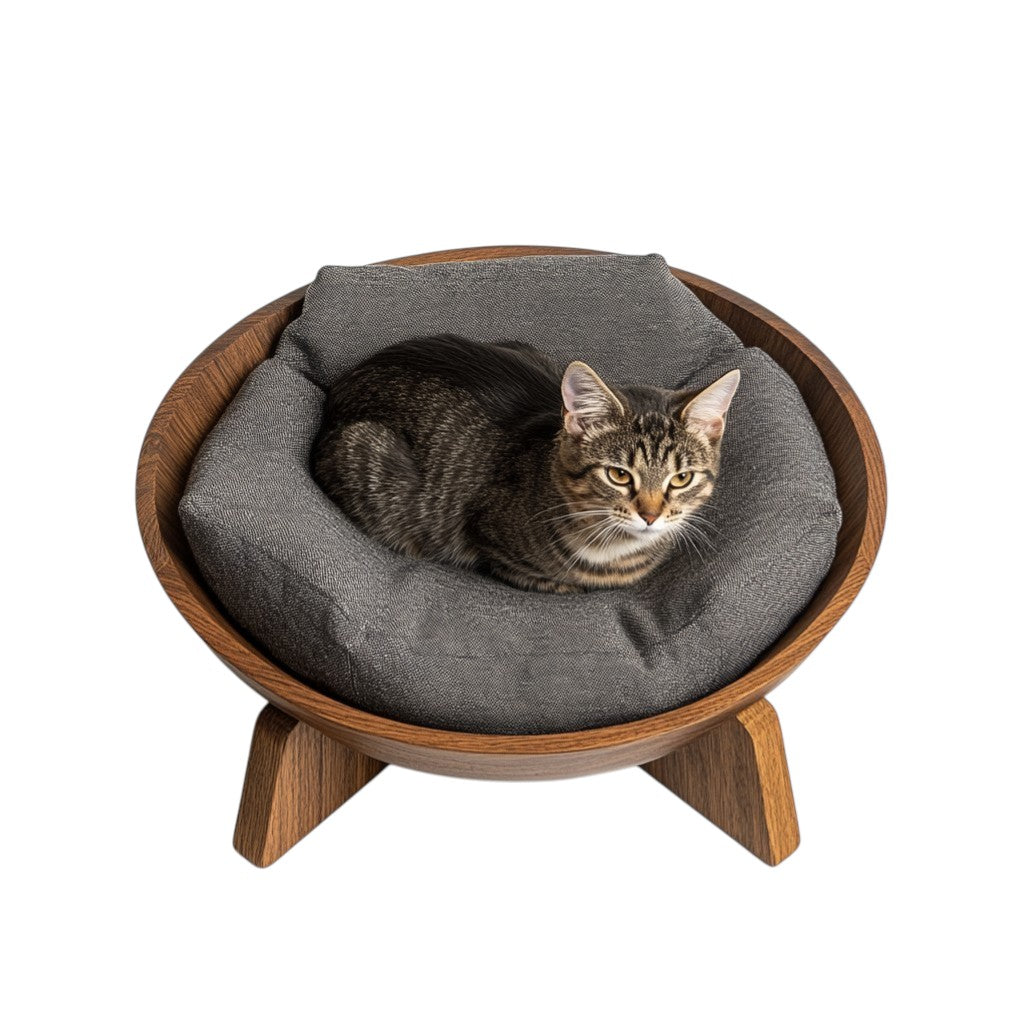 Pylos Elevated Solid Wood Cat Bed