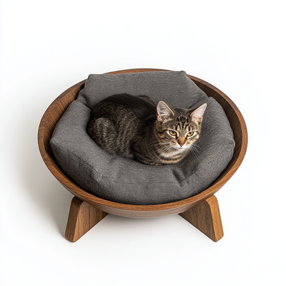 Pylos Elevated Solid Wood Cat Bed